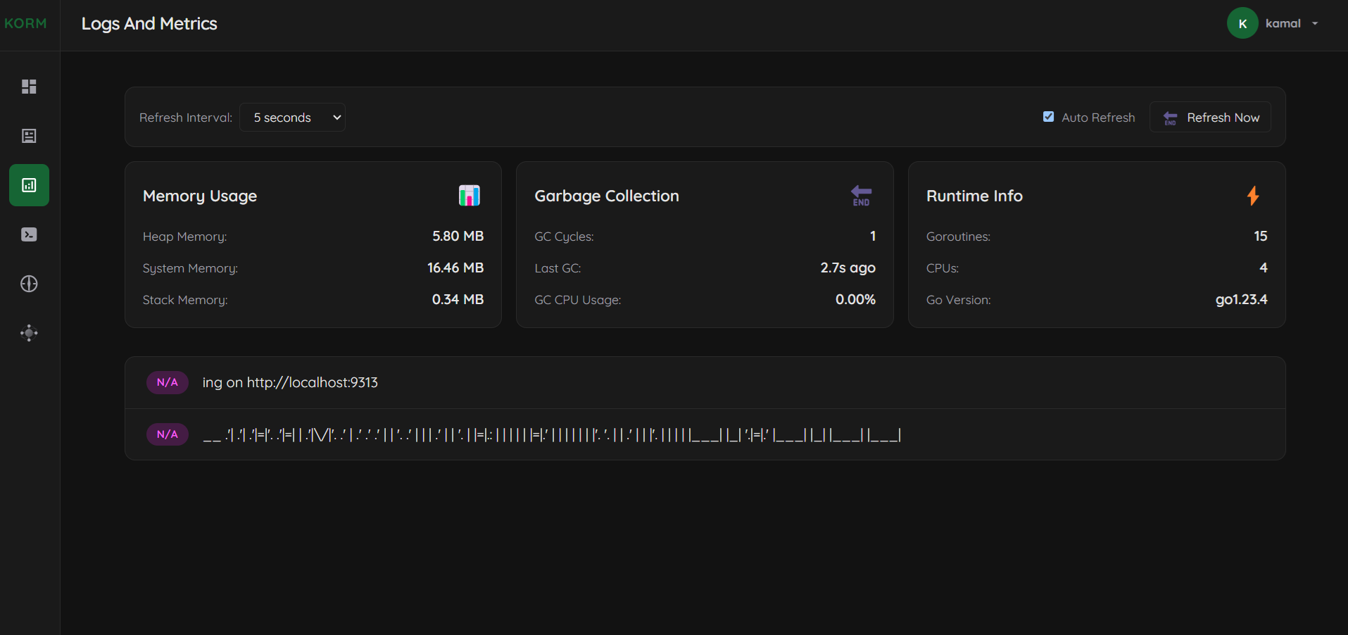 metrics and logs